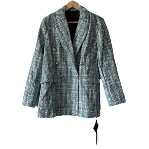 Mina Self Tweed Blazer Jacket Womens Size XL Preppy Career Office Professional